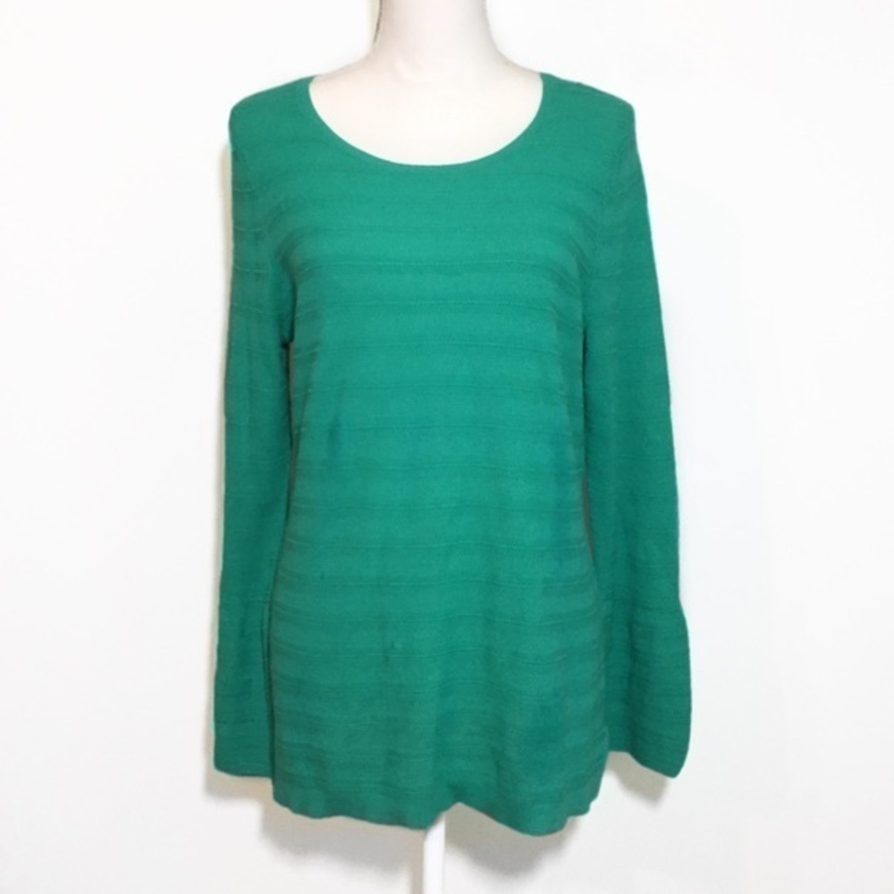 Green Long Sleeved Knit Talbots Sweater Top MP